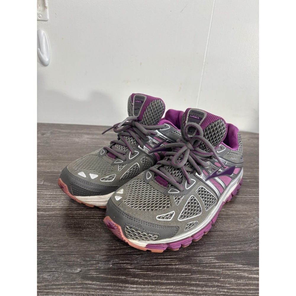 Brooks Ariel Shoes Womens Size 8.5 EE Gray Purple Extra Wide Running Sneaker